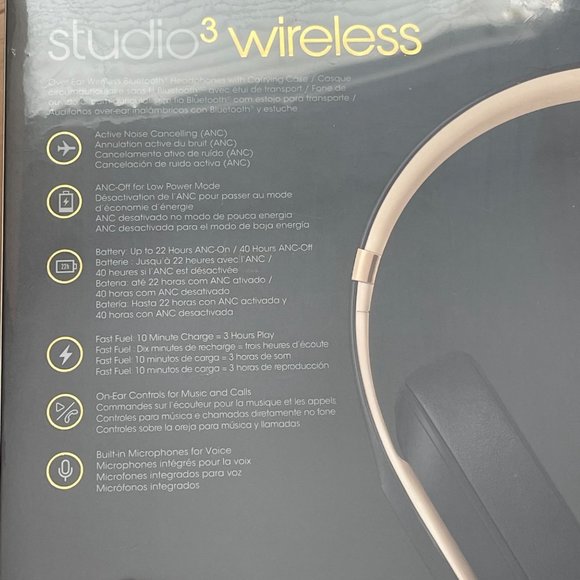Beats by Dr. Dre Studio3 Skyline Collection Wireless Noise Cancelling Headphones - Picture 3 of 4